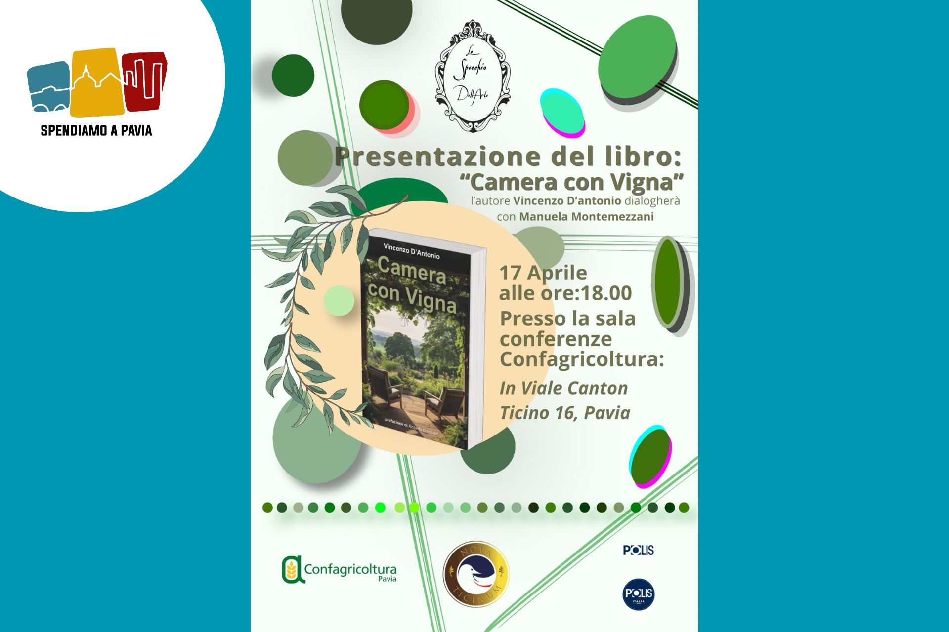 Vino, turismo e cultura: a Pavia la presentazione di “Camera con Vigna” di Vincenzo D'Antonio
