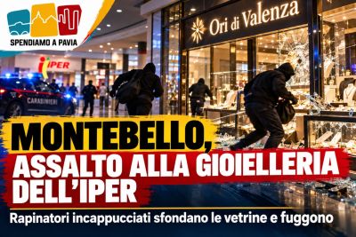 Montebello della Battaglia, assalto alla gioielleria dell'Iper: rapinatori incappucciati sfondano le vetrine