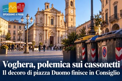Voghera, i cassonetti in piazza Duomo dividono la città: chieste soluzioni per migliorare il decoro