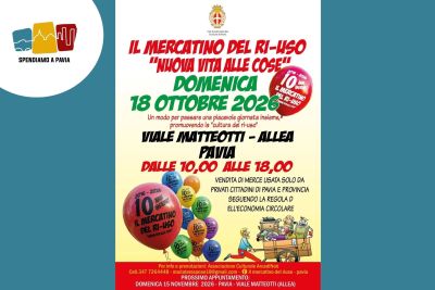 Pavia, il Mercatino del Ri-Uso compie 10 anni: festa in viale Matteotti domenica 18 ottobre