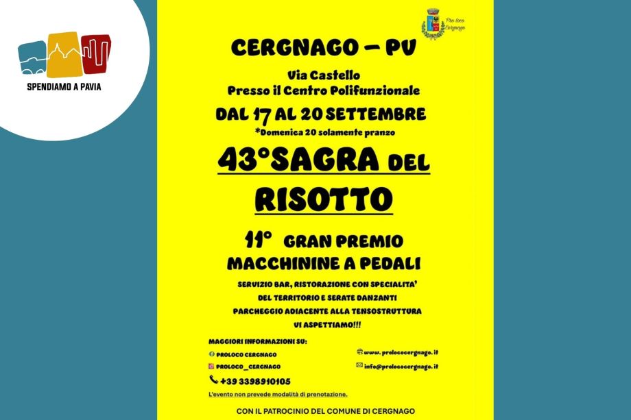 43ª Sagra del Risotto a Cergnago: Quattro Giorni tra Tradizione, Gusto e Divertimento