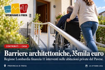 Barriere architettoniche, oltre 35mila euro per la provincia di Pavia: finanziati 11 interventi nelle abitazioni