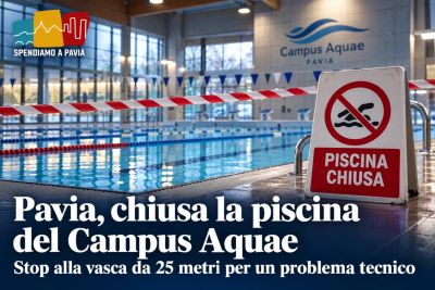 Pavia, chiude la piscina da 25 metri del Campus Aquae: stop alle attività per un problema tecnico