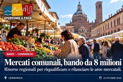Mercati comunali, 8 milioni di euro dalla Regione: contributi per riqualificare le aree commerciali